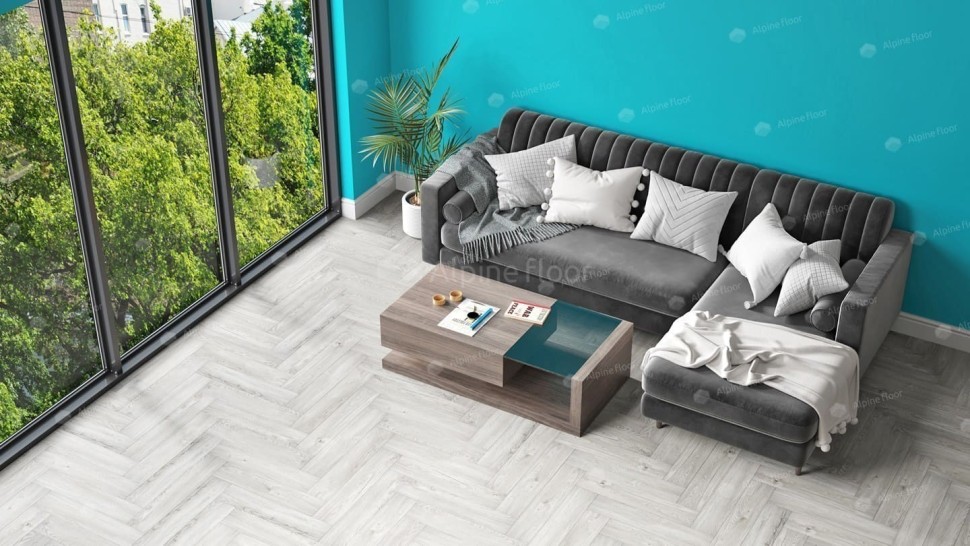 Виниловая плитка "Alpine Floor" Parquet LVT Снежный (590*118*2,5 мм) — купить в Дзержинске