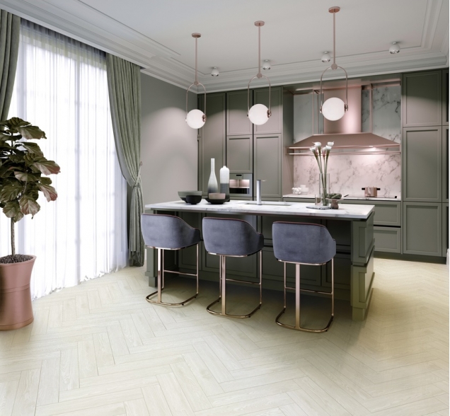 Виниловый ламинат SPC "Cronafloor" Herringbone Дуб Нант (640*128*4,5 мм) — купить в Дзержинске