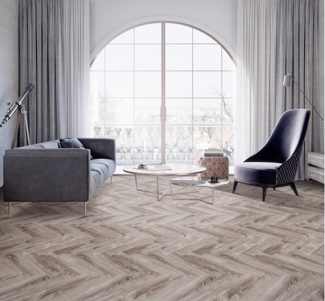 Виниловый ламинат SPC "Cronafloor" Herringbone Дуб Тулон (640*128*4,5 мм) — купить в Дзержинске