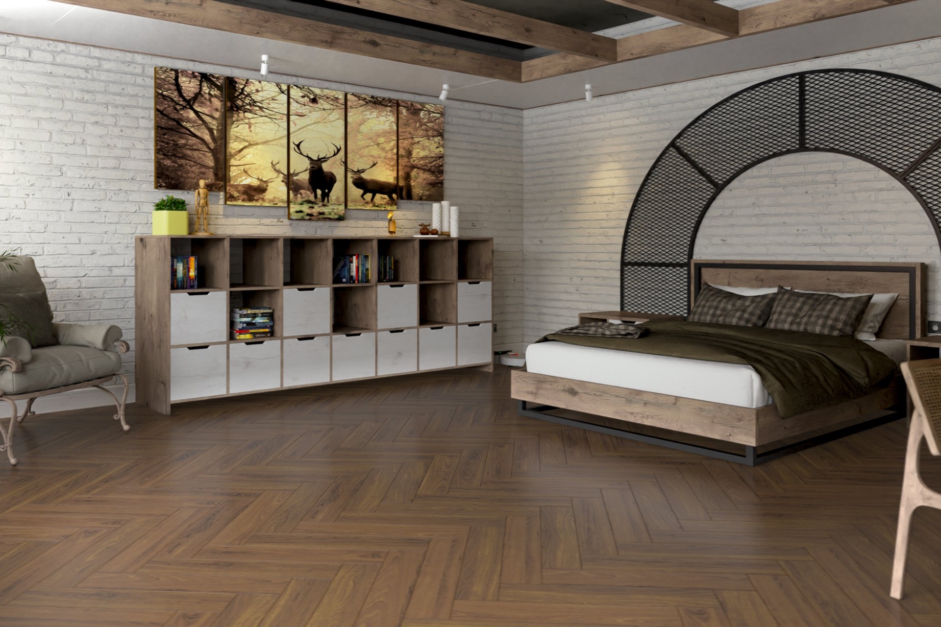 Инженерный паркет «Damy Floor» Ореховый (укладка елочкой) — купить в Дзержинске