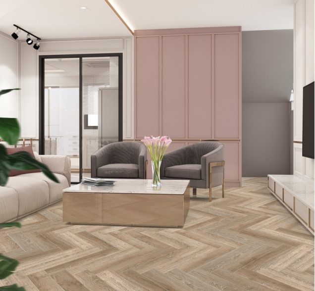 Виниловый ламинат SPC "Cronafloor" Herringbone Дуб Лилль (640*128*4,5 мм) — купить в Дзержинске