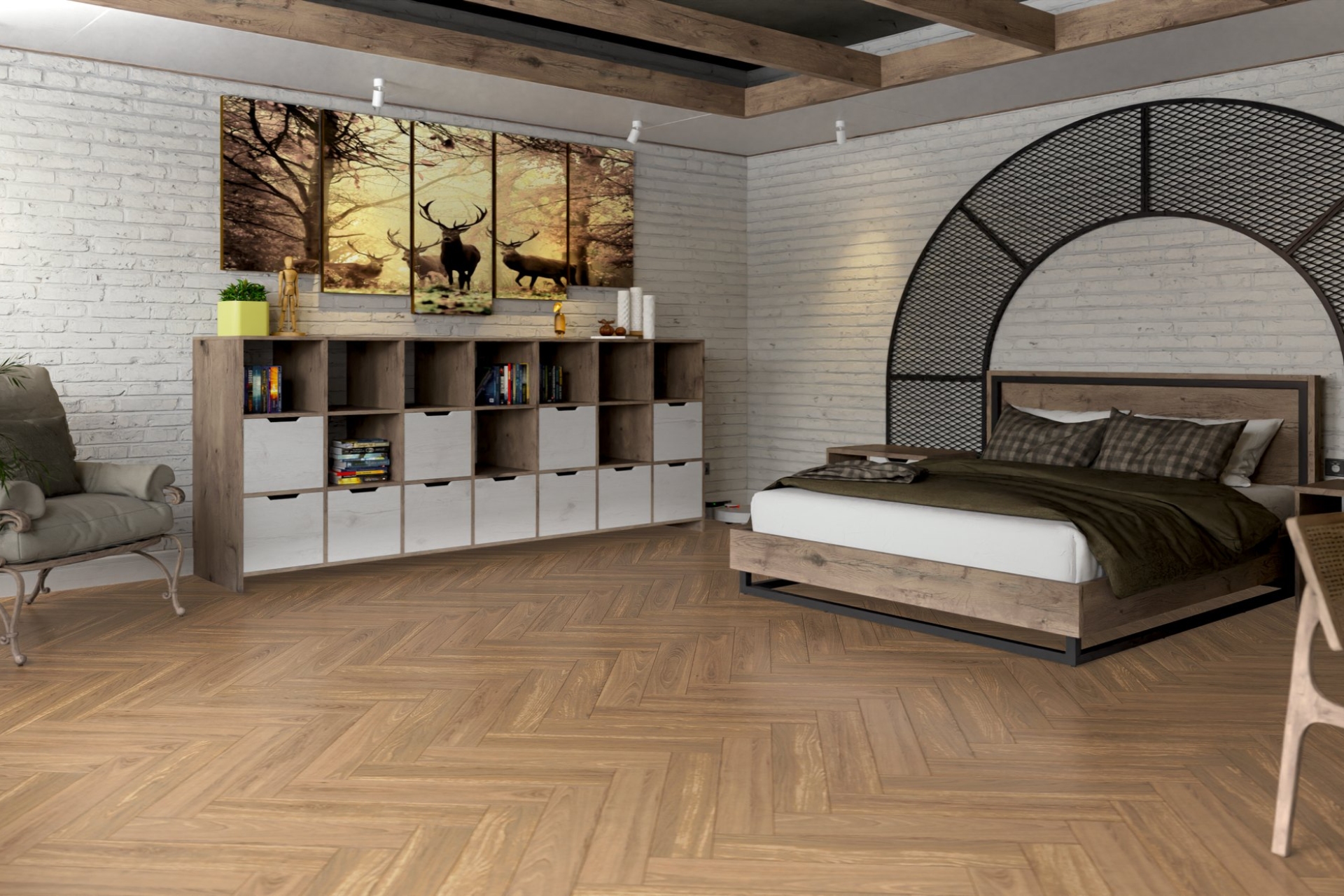 Инженерный паркет «Damy Floor» Натуральный (укладка елочкой) — купить в Дзержинске